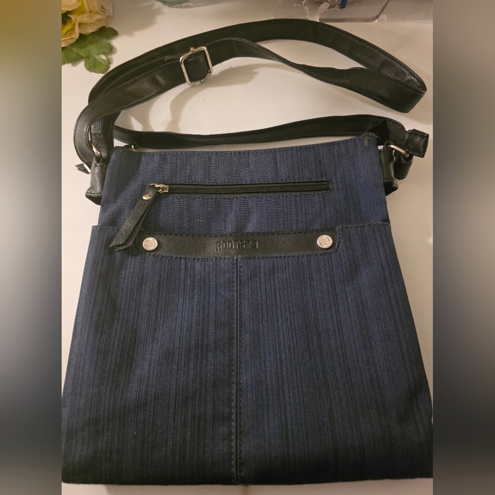 Roots Black and Blue Crossbody Bag
